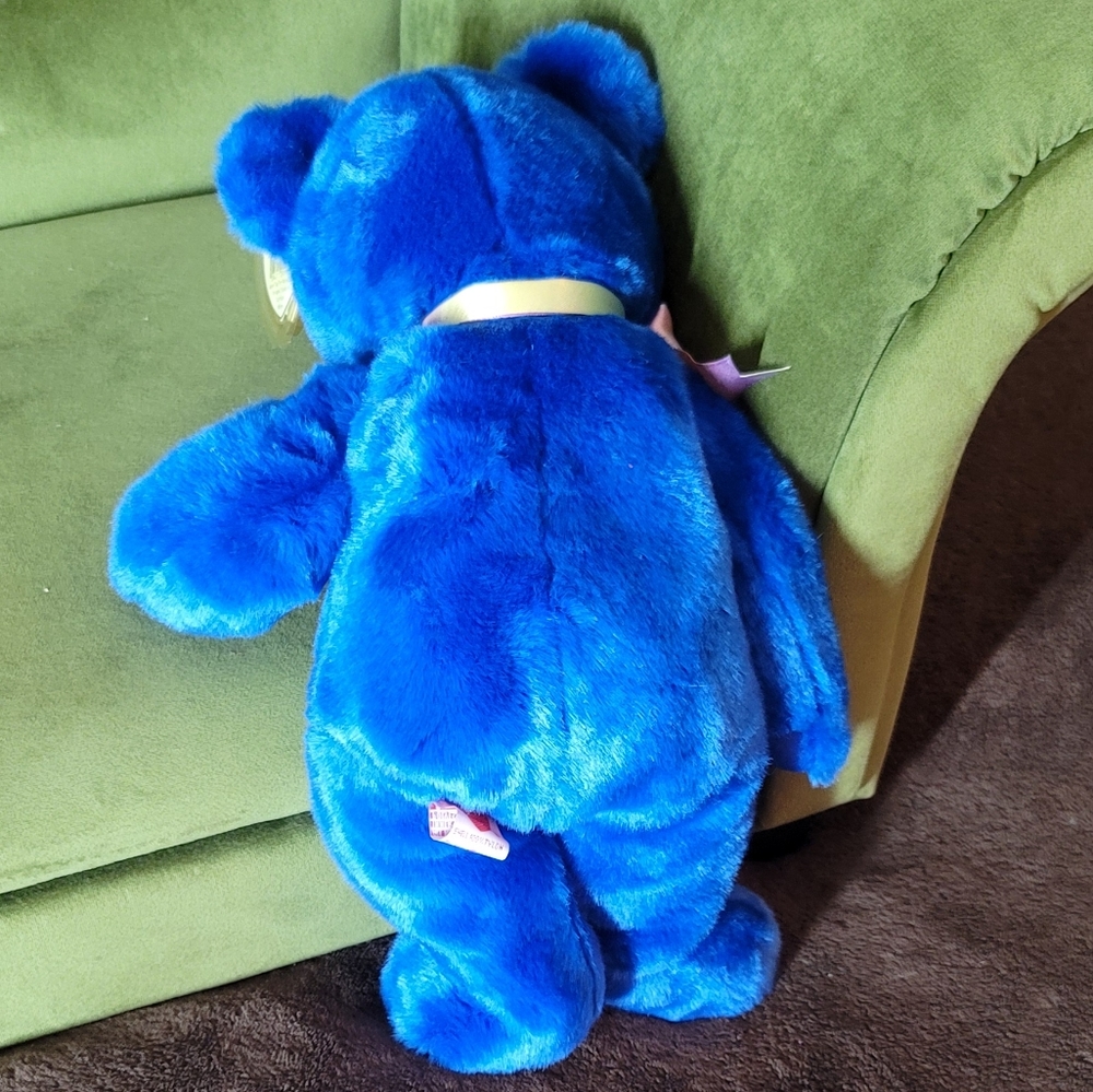 TY BEANIE BABY *ULTRA RARE *Vtg Collectible CLUBBY BLUE BEAR 1998 13" NWT - Picture 2 of 11